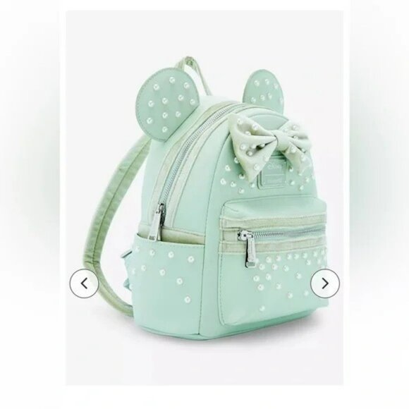 Loungefly Disney Minnie Mouse Pearl Ears Mini Backpack NWT - Picture 2 of 3